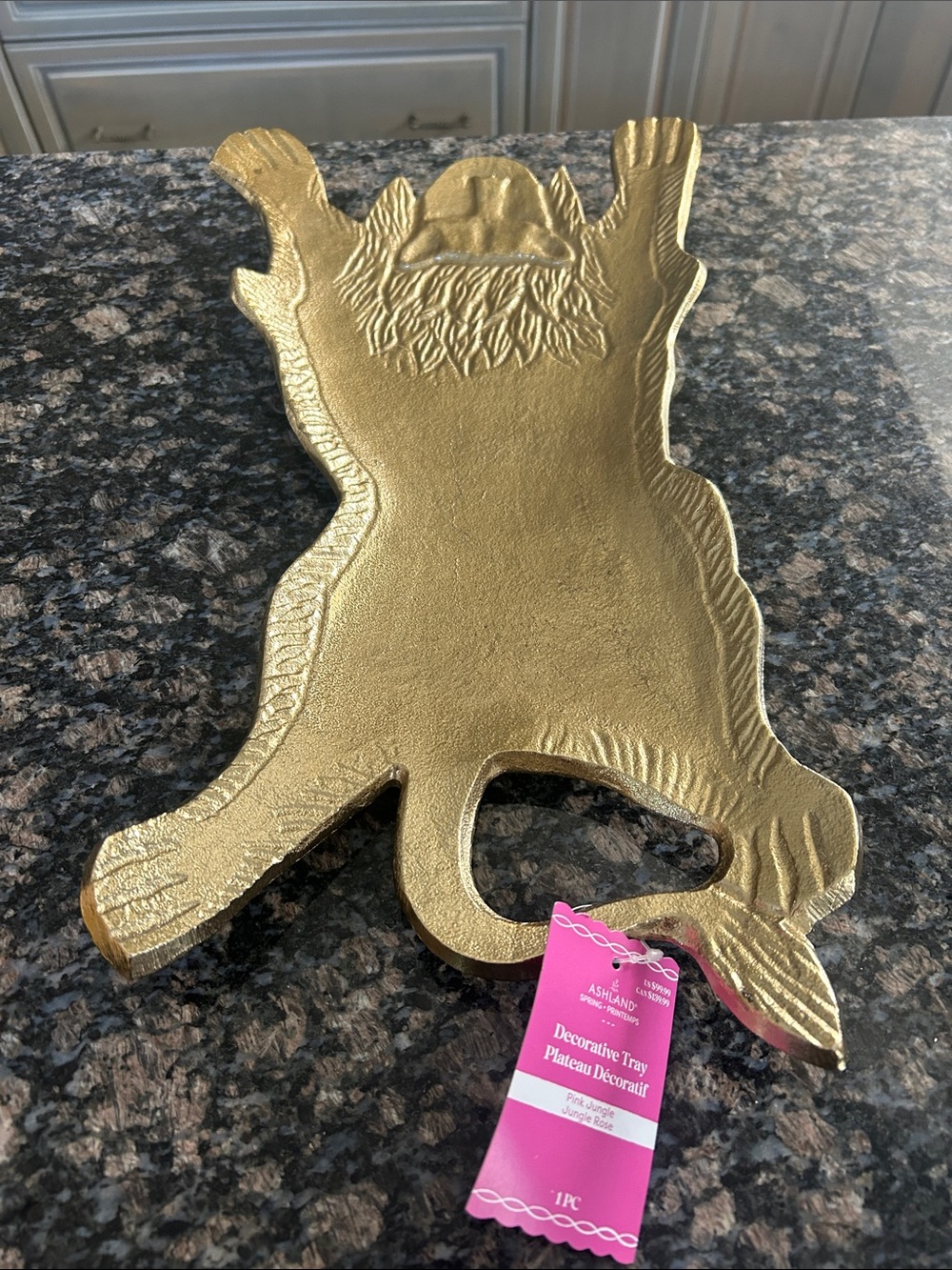 ASHLAND LARGE GOLD METAL LION TRAY NWT - Picture 5 of 5